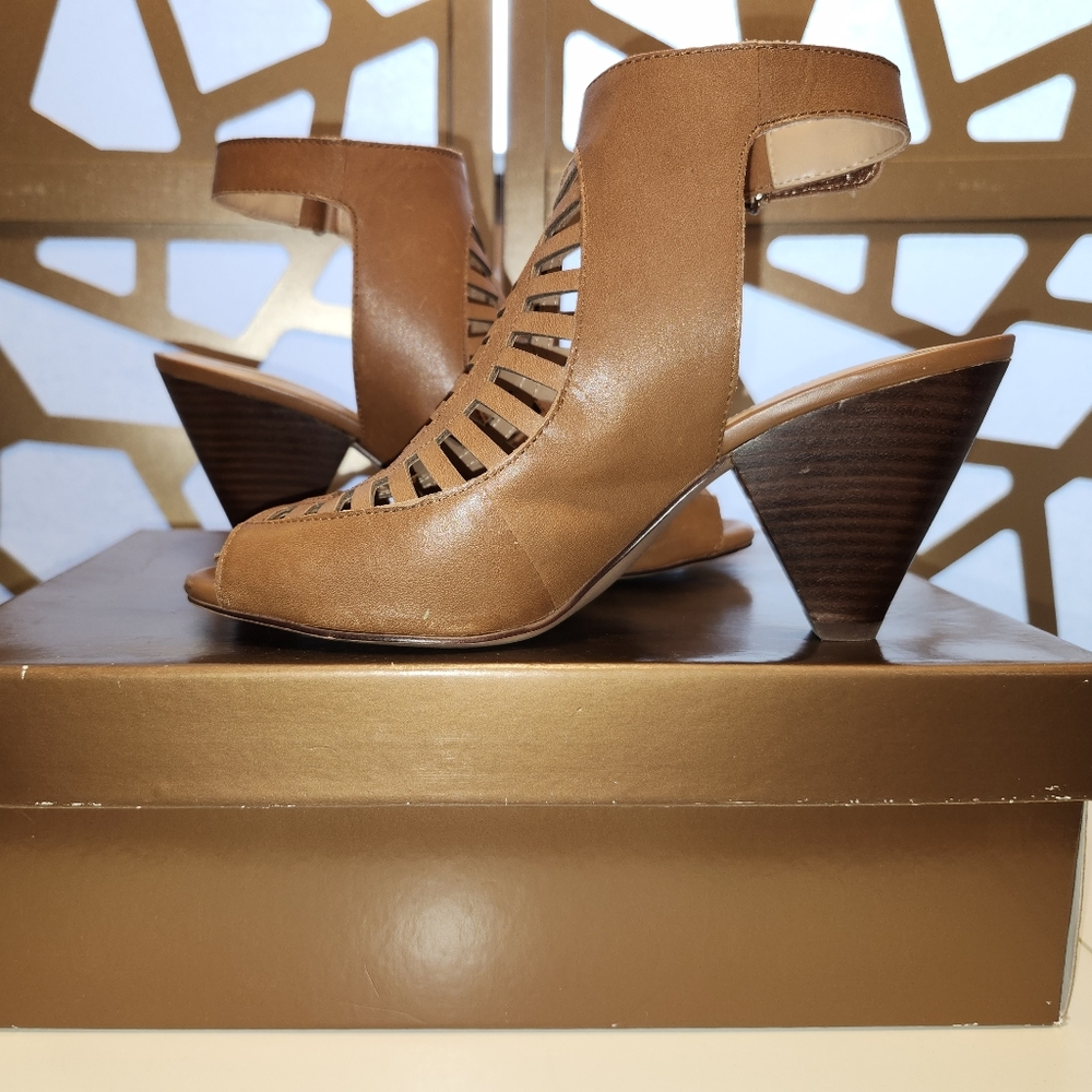 Audrey Brooke Brown Leather Heels